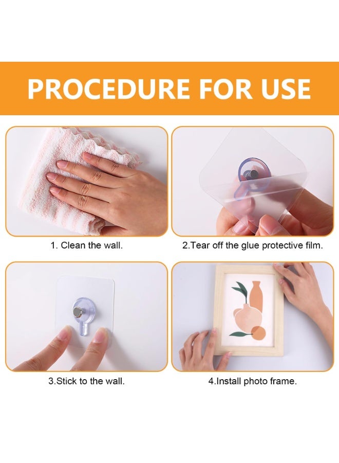 أوشيما 30 قطعة من ملصقات اللصق لتعليق الصور، بدون مسامير، ملصقات لتعليق الصور اللاصقة للجدار، لا تحتاج إلى مسامير، لغرفة المطبخ والحمام، ملصقات صورة قابلة للإزالة وقوية للصور والأواني الزجاجية - Image 4